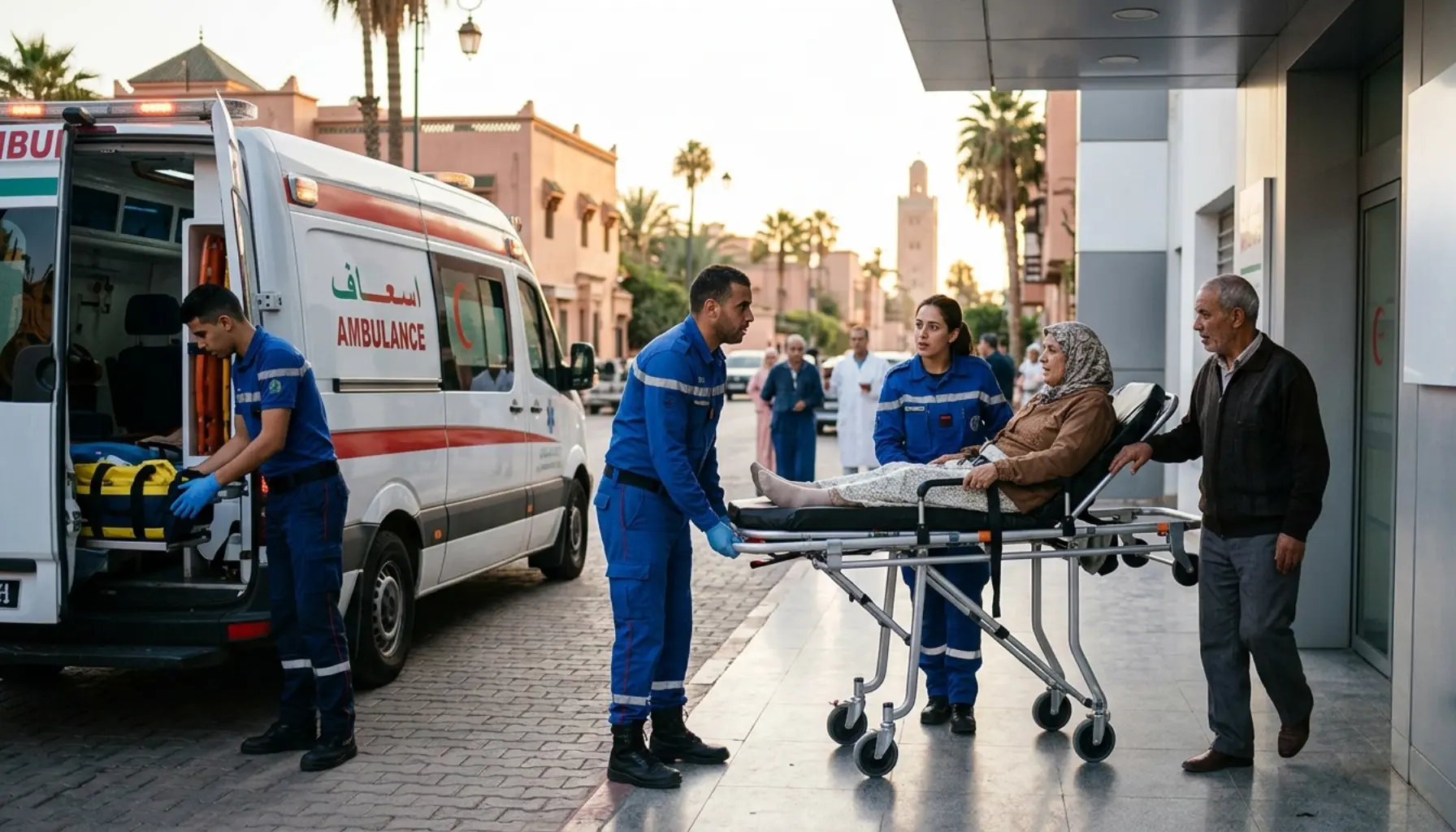 Équipe ambulance Marrakech - personnel formé transport sanitaire